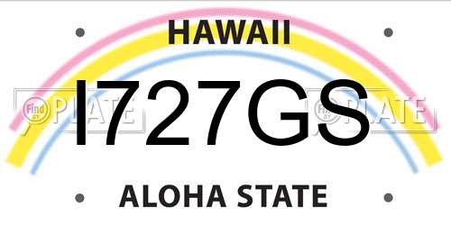 I727GS Hawaii License Plate