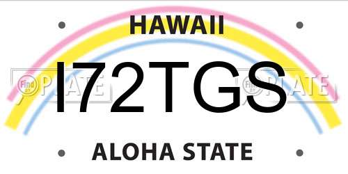 I72TGS Hawaii License Plate