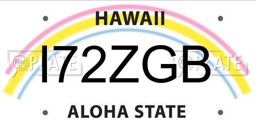 I72ZGB Hawaii License Plate