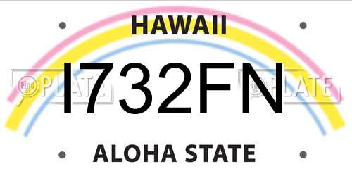 I732FN Hawaii License Plate