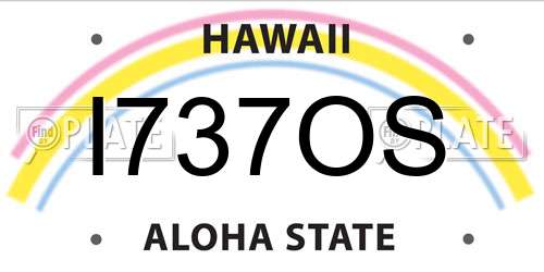 I737OS Hawaii License Plate