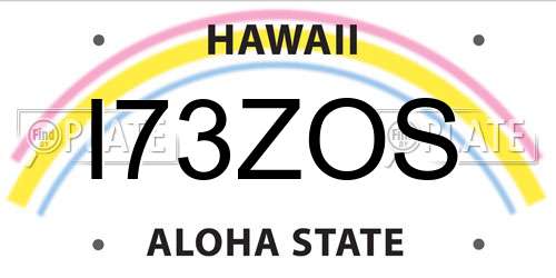 I73ZOS Hawaii License Plate