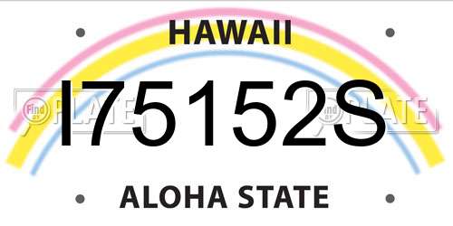 I75152S Hawaii License Plate