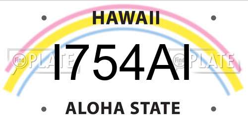 I754AI Hawaii License Plate