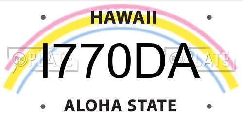 I770DA Hawaii License Plate