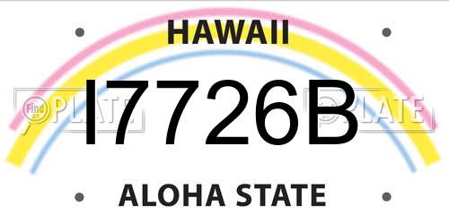 I7726B Hawaii License Plate