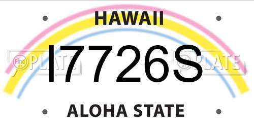 I7726S Hawaii License Plate