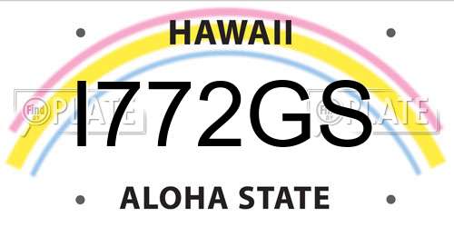 I772GS Hawaii License Plate