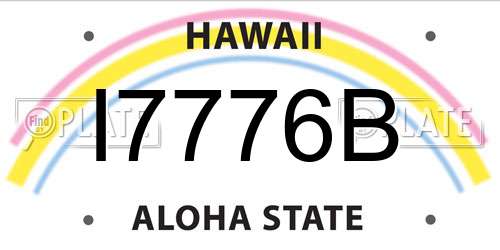 I7776B Hawaii License Plate