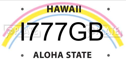 I777GB Hawaii License Plate