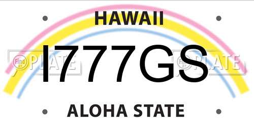 I777GS Hawaii License Plate