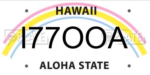 I77OOA Hawaii License Plate