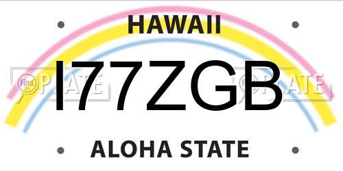 I77ZGB Hawaii License Plate