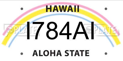 I784AI Hawaii License Plate
