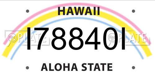 I78840I Hawaii License Plate