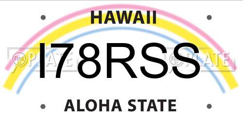 I78RSS Hawaii License Plate