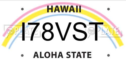 I78VST Hawaii License Plate