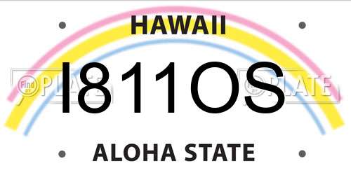 I811OS Hawaii License Plate