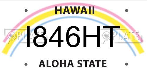 I846HT Hawaii License Plate
