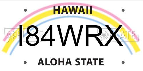 I84WRX Hawaii License Plate