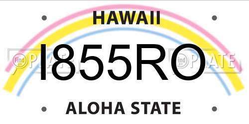 I855RO Hawaii License Plate