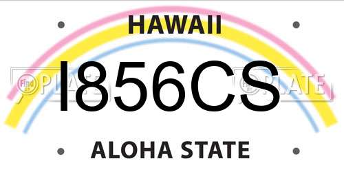 I856CS Hawaii License Plate
