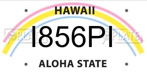 I856PI Hawaii License Plate