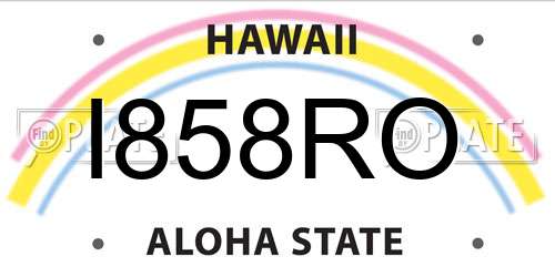 I858RO Hawaii License Plate