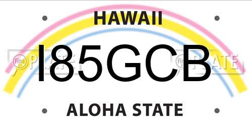 I85GCB Hawaii License Plate