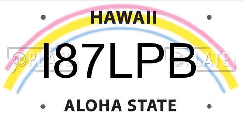 I87LPB Hawaii License Plate
