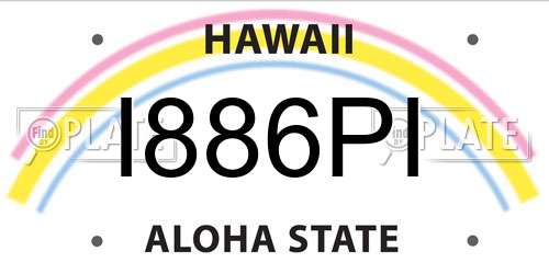 I886PI Hawaii License Plate