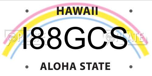 I88GCS Hawaii License Plate