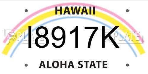 I8917K Hawaii License Plate