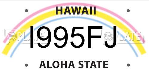 I995FJ Hawaii License Plate