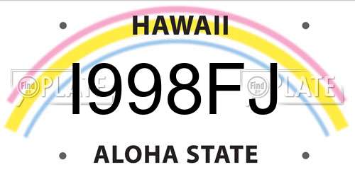 I998FJ Hawaii License Plate