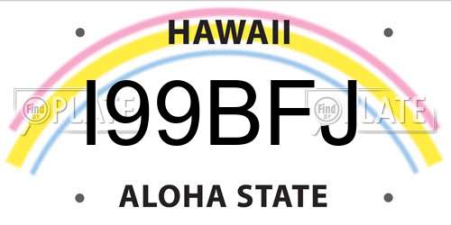 I99BFJ Hawaii License Plate