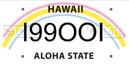 I99OOI Hawaii License Plate