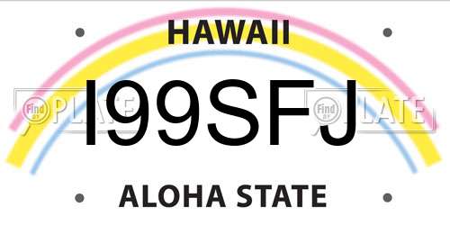 I99SFJ Hawaii License Plate