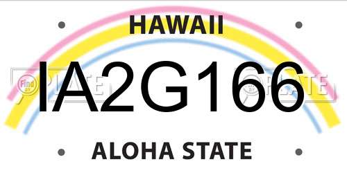 IA2G166 Hawaii License Plate