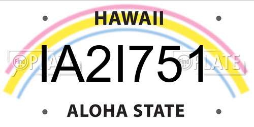 IA2I751 Hawaii License Plate