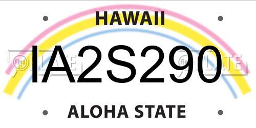 IA2S290 Hawaii License Plate