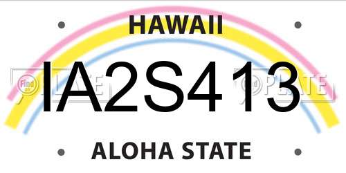 IA2S413 Hawaii License Plate