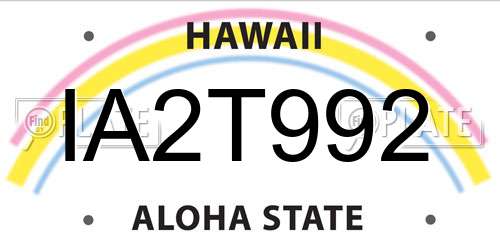 IA2T992 Hawaii License Plate