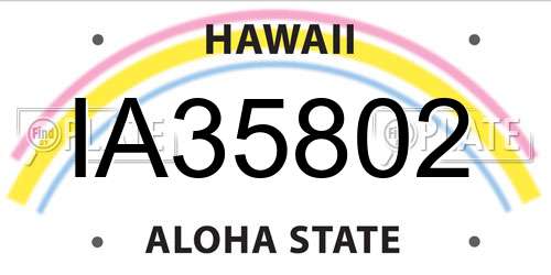 IA35802 Hawaii License Plate