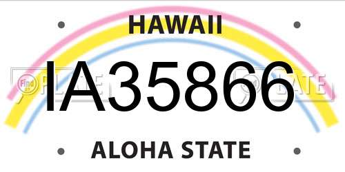 IA35866 Hawaii License Plate