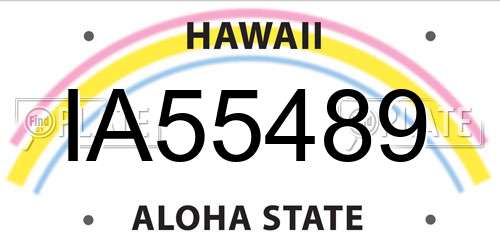 IA55489 Hawaii License Plate