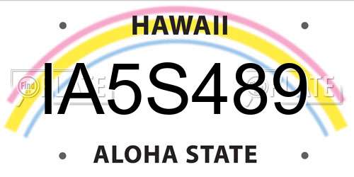 IA5S489 Hawaii License Plate