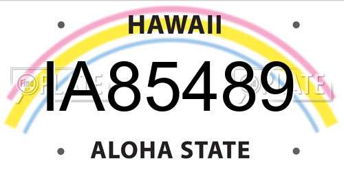 IA85489 Hawaii License Plate