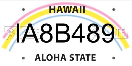 IA8B489 Hawaii License Plate