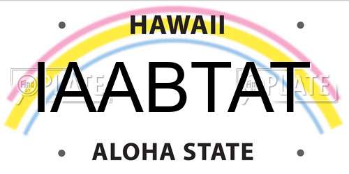 IAABTAT Hawaii License Plate